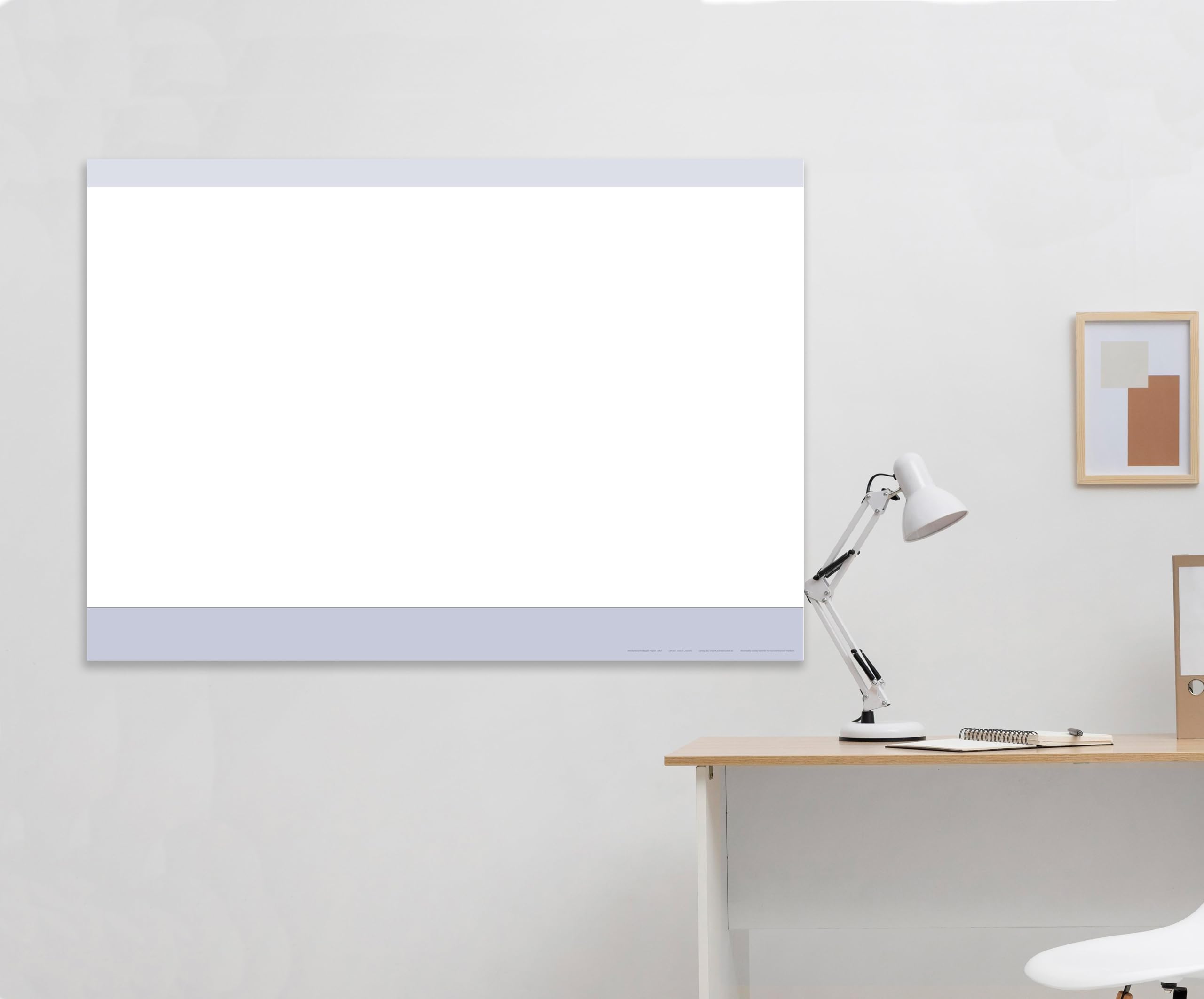Wiederbeschreibbare Papiertafel feucht abwischbar DIN B1 70 x 100 cm inklusive 4er Marker und Schwamm. Beidseitig beschreibbar für Business-, Schule Familien und andere Projekte. Rückseite weiß