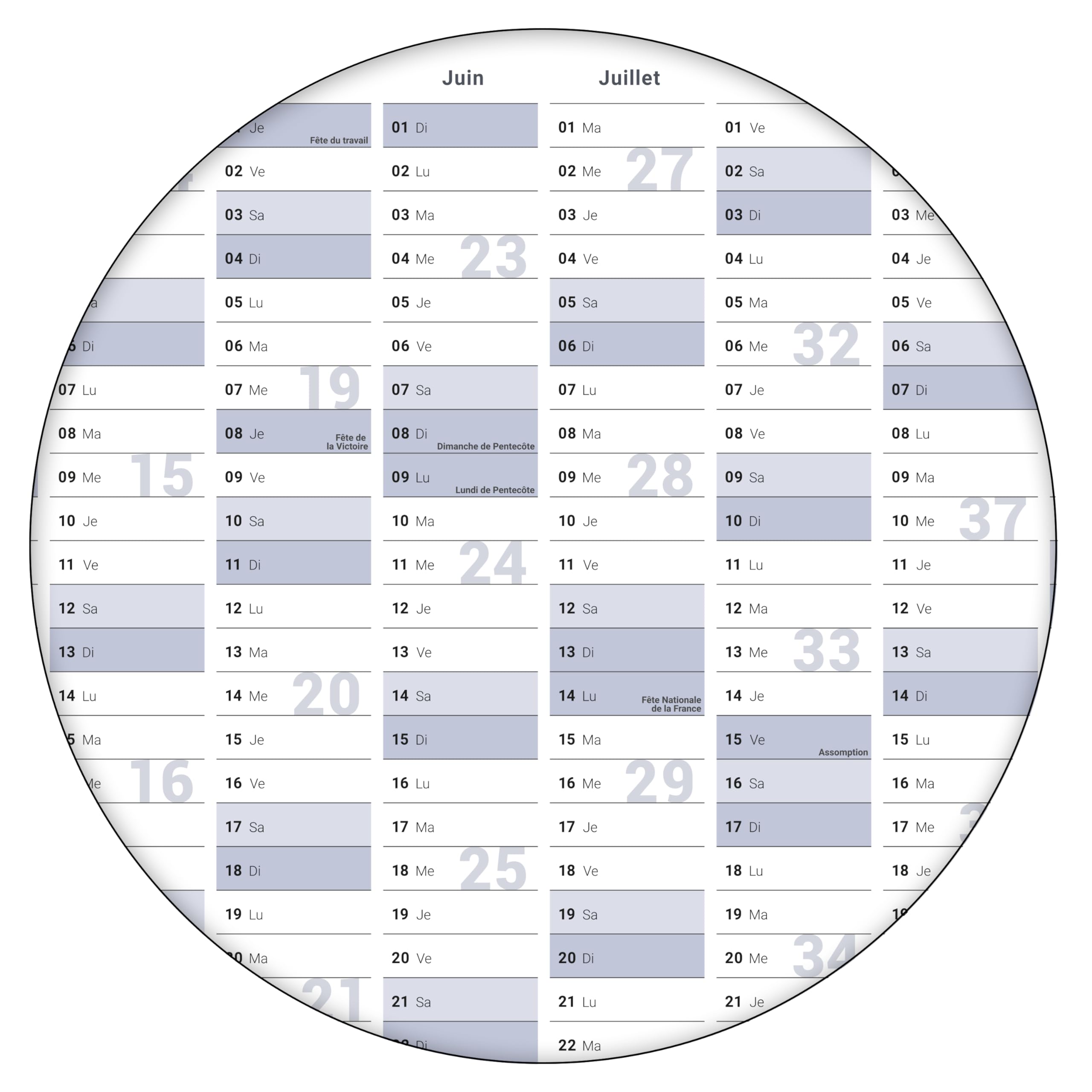 1 Calendrier mural/organiseur annuel 2025 Format : DIN B0 140.0 x 100.0 cm, bleu/gris, effaçable à l'eau avec 4 marqueurs non-permanents avec éponge - français