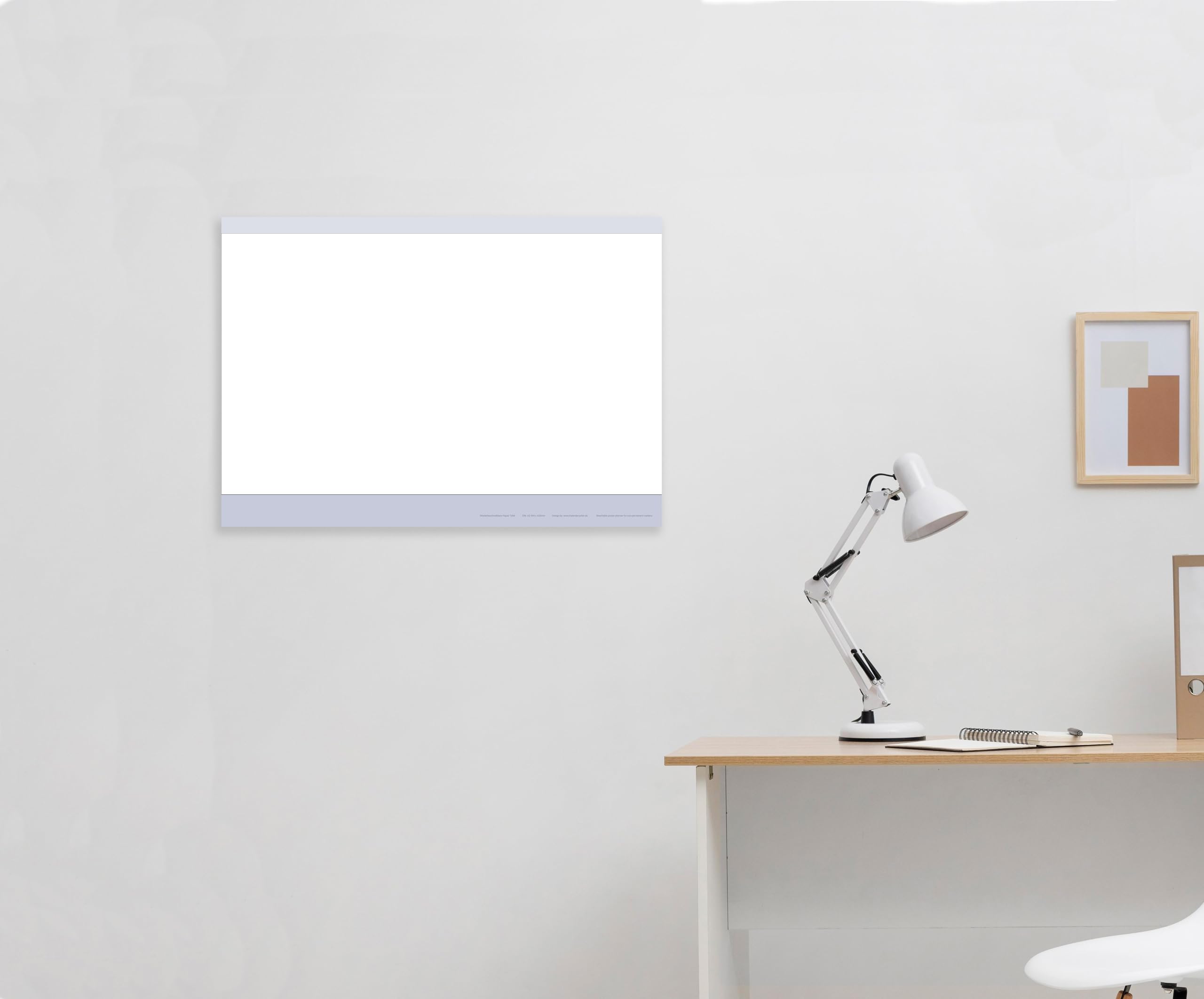 Wiederbeschreibbare Papiertafel feucht abwischbar DIN A2 42 x 59,4 cm inklusive 4er Marker und Schwamm. Beidseitig beschreibbar für Business-, Schule Familien und andere Projekte. Rückseite weiß