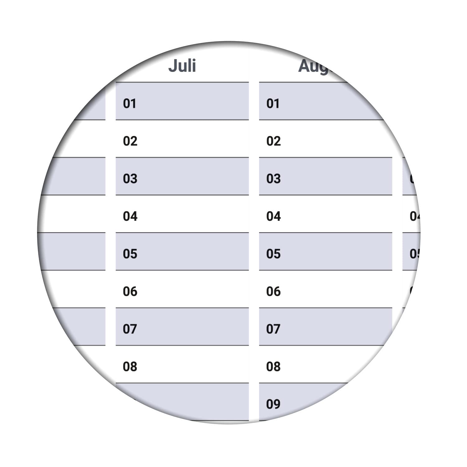 Dauerkalender / Geburtstagskalender Format DIN A1 84,0 x 59,4 cm mit Marker dauerhaft wiederverwendbar, Jahresplaner abwischbar - deutsch