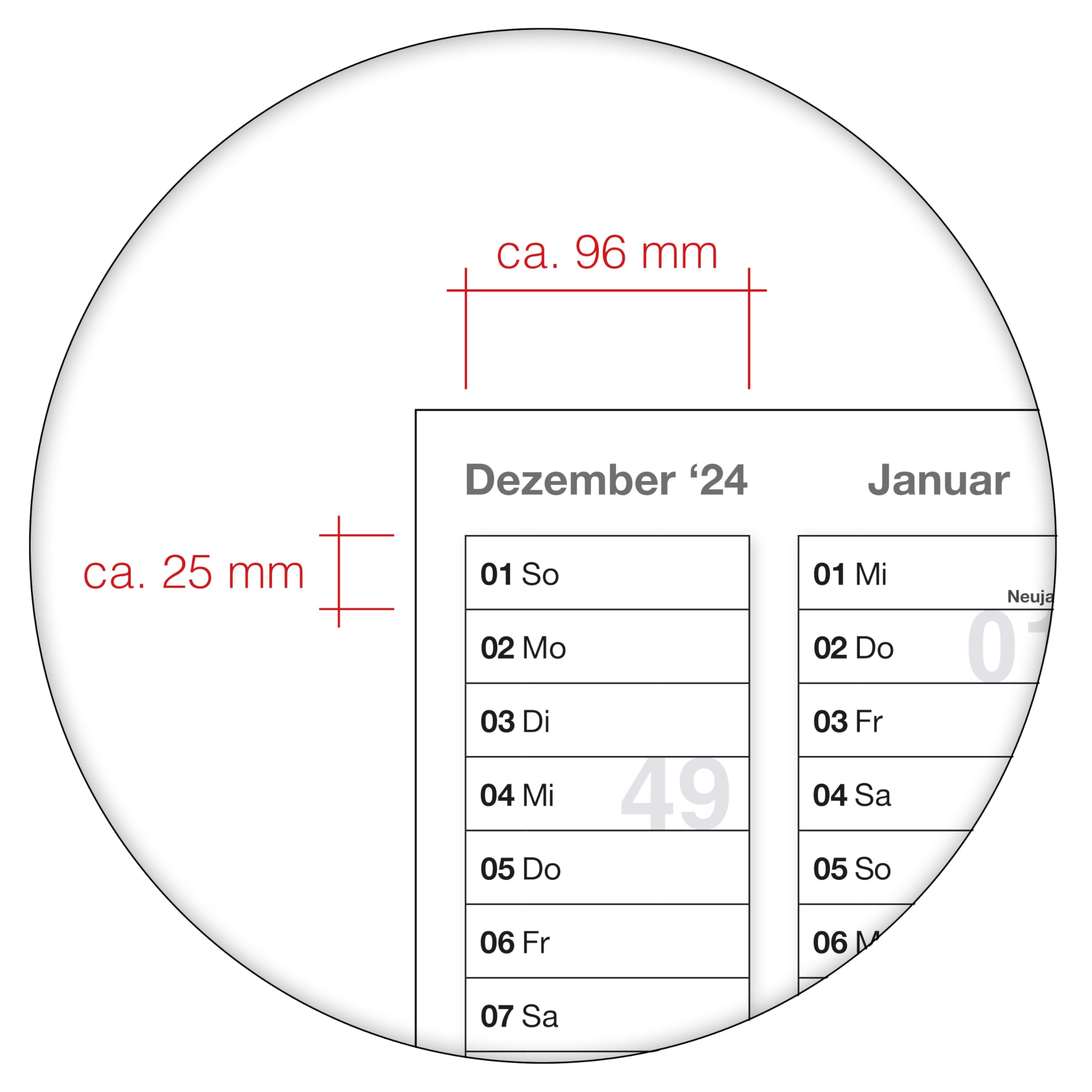 XXL Wandkalender 2025 mit 14 Monaten Übersicht Jahresplaner grau Format: 140x100cm DIN B0 GEROLLT – Wandplaner, Jahreskalender, Poster Plakat - deutsch