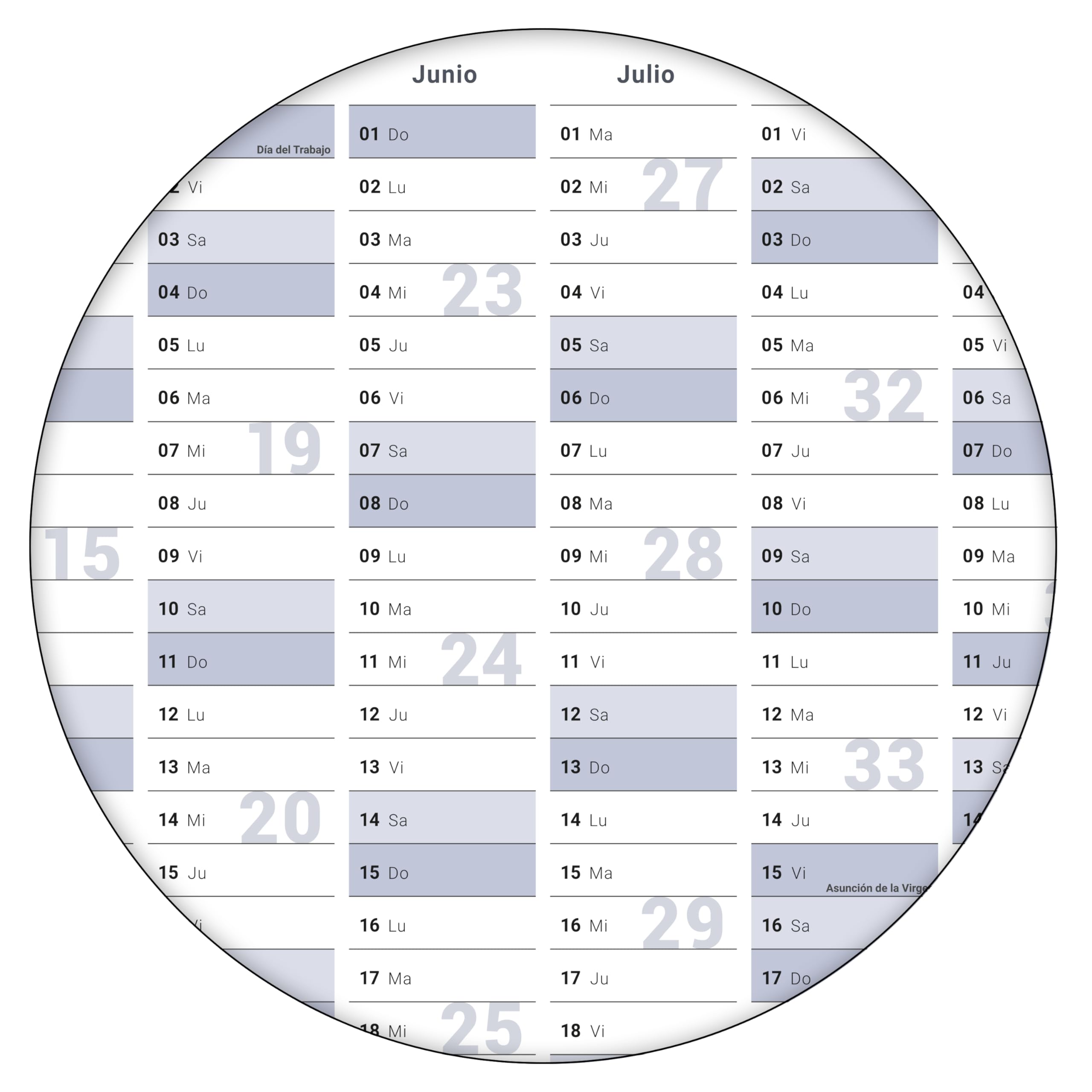 Gigatime Din A0 5 x calendario de pared XL 2025 planificador anual formato: 118,8 x 84,0cm- plegado - planificador de pared, calendario anual, calendario, poster - Espanol