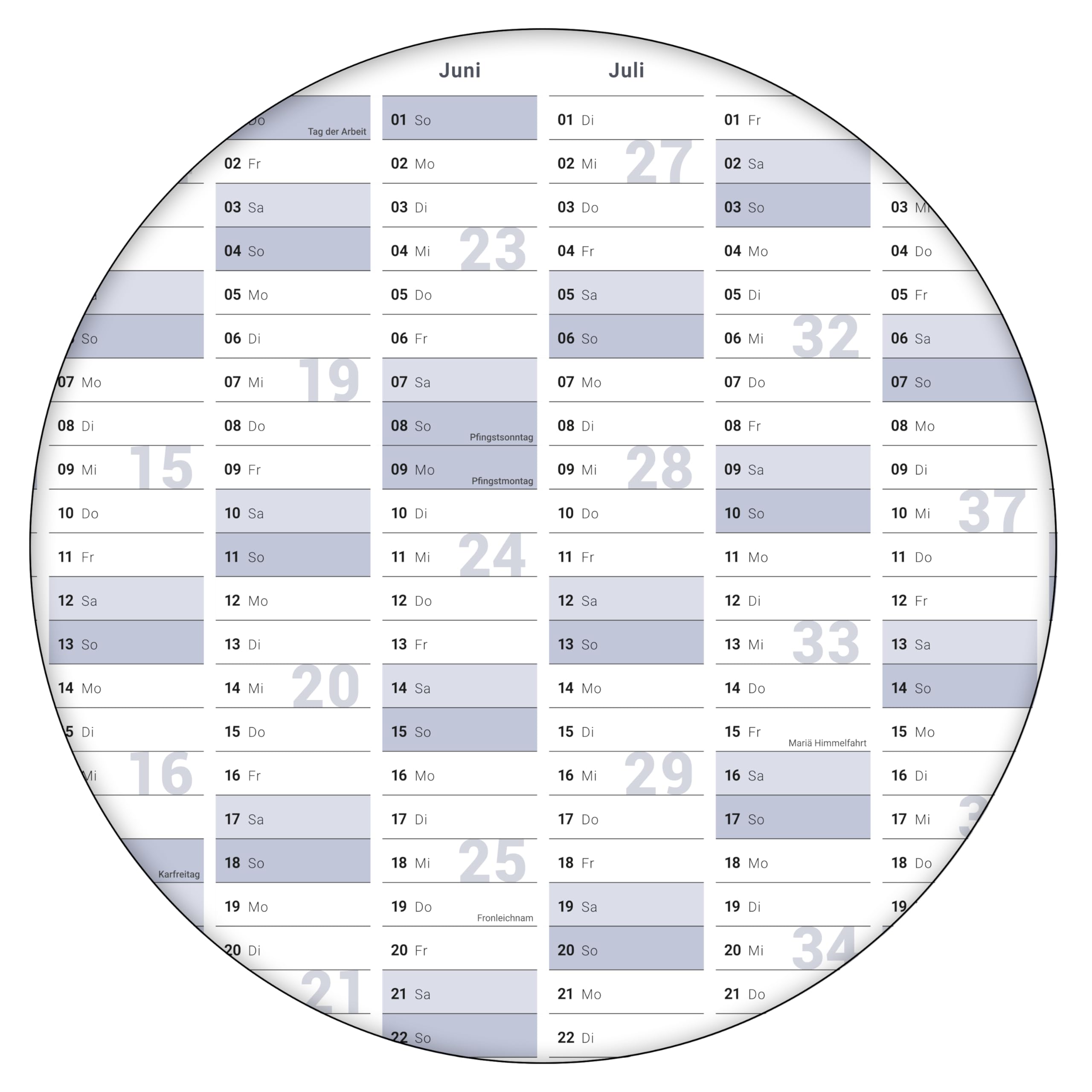 Abwischbarer XL Jahresplaner Wandkalender 2025. Wandplaner gerollt 118,8 x 84,0 cm gross DIN A0 inklusive 4 Marker. Jahreskalender 2025, Kalender - deutsche Sprache - von Gigatime