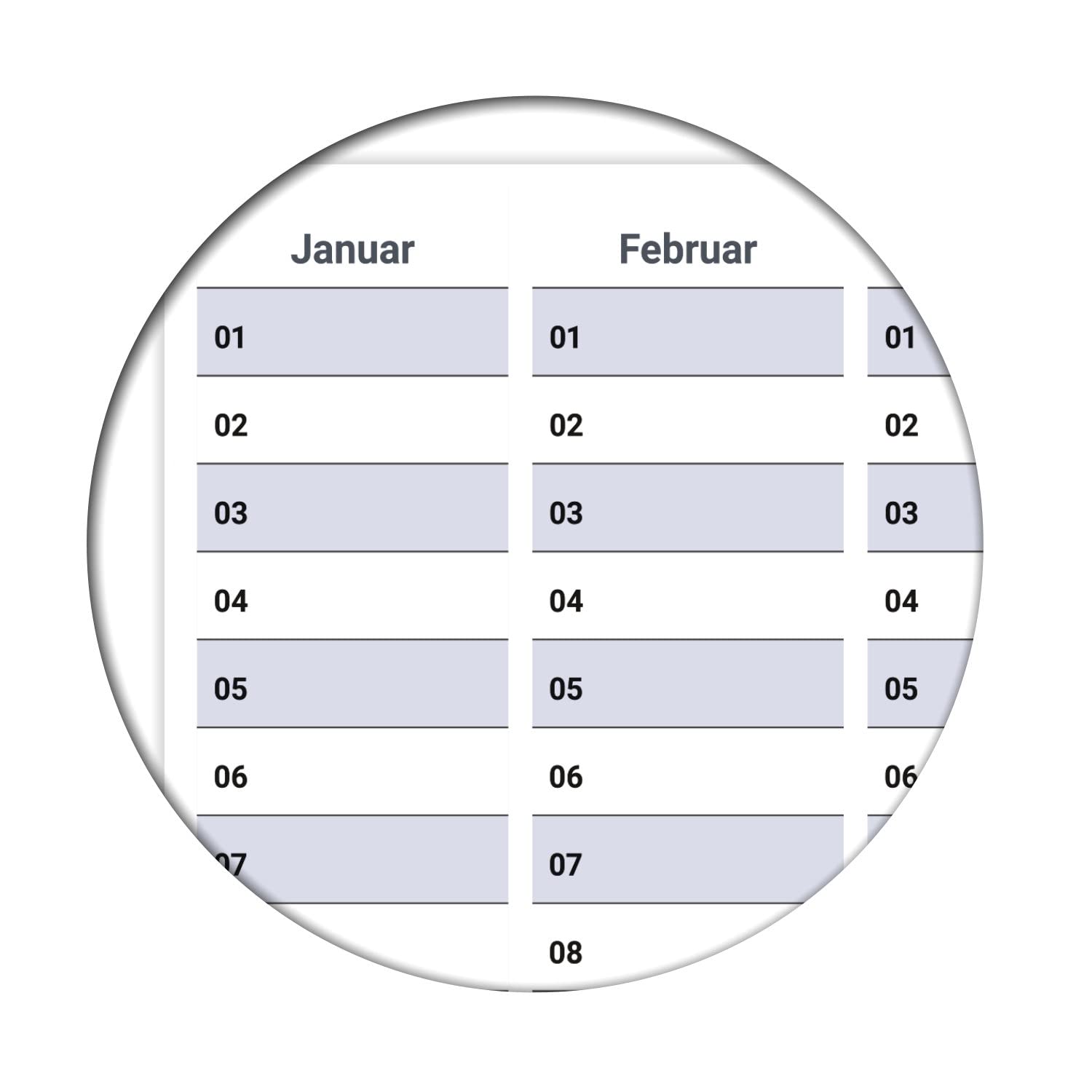 Dauerkalender / Geburtstagskalender Format DIN A1 84,0 x 59,4 cm mit Marker dauerhaft wiederverwendbar, Jahresplaner abwischbar - deutsch