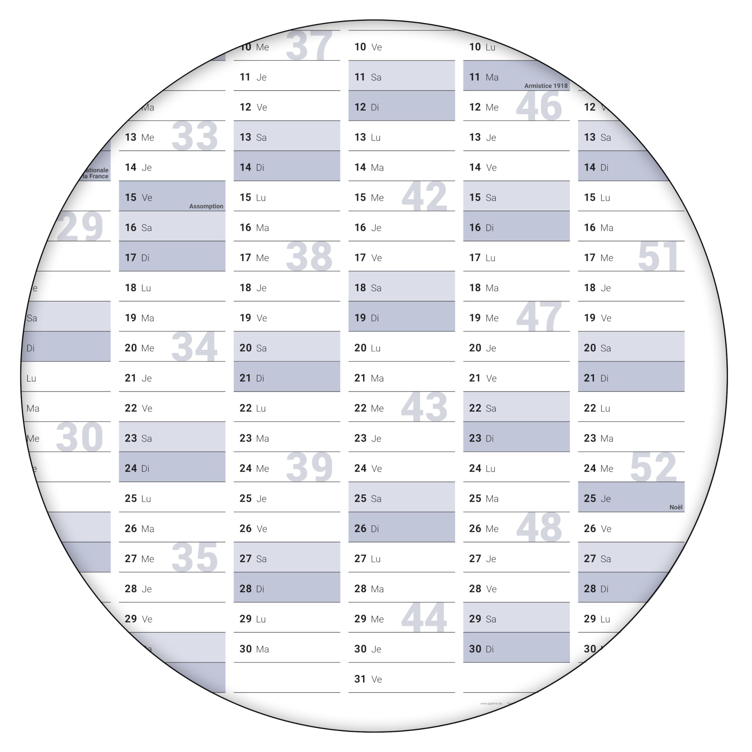 1 Calendrier mural/organiseur annuel 2025 Format : DIN B0 140.0 x 100.0 cm, bleu/gris, effaçable à l'eau avec 4 marqueurs non-permanents avec éponge - français