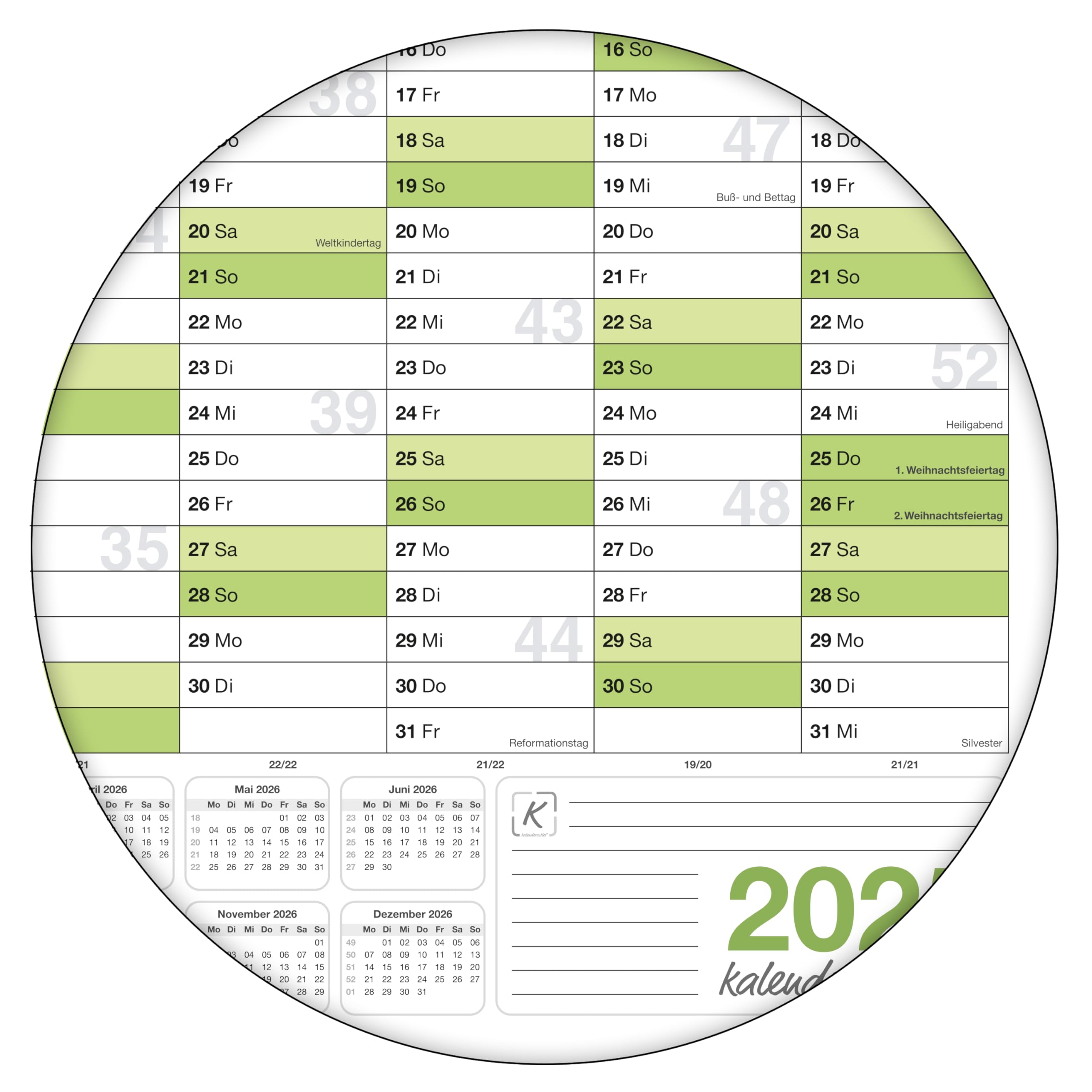 Wandkalender 2025 Jahresplaner Format: 42,0 x 29,7cm – DIN A3 - GEFALTET – Wandplaner, Jahreskalender, Kalender, Poster Plakat - deutsch
