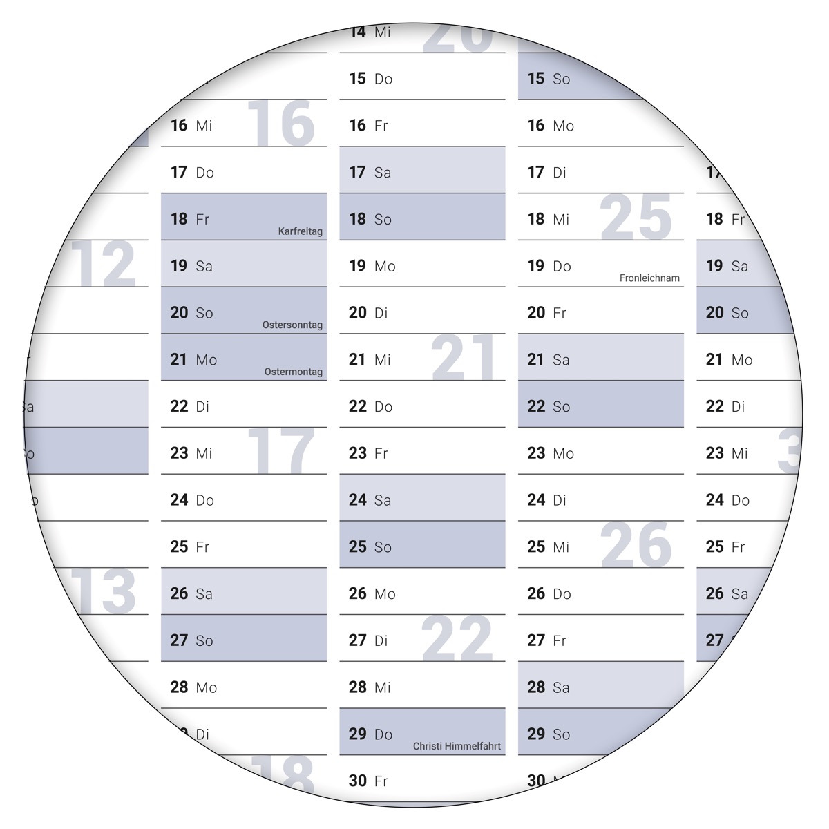 Abwischbarer XXL Jahresplaner Wandkalender 2025. Wandplaner gerollt 140x100cm gross DIN B0 inklusive 4er Stifte-Set, Schwamm. Jahreskalender 2025, Kalender - deutsche Sprache - von Gigatime|
