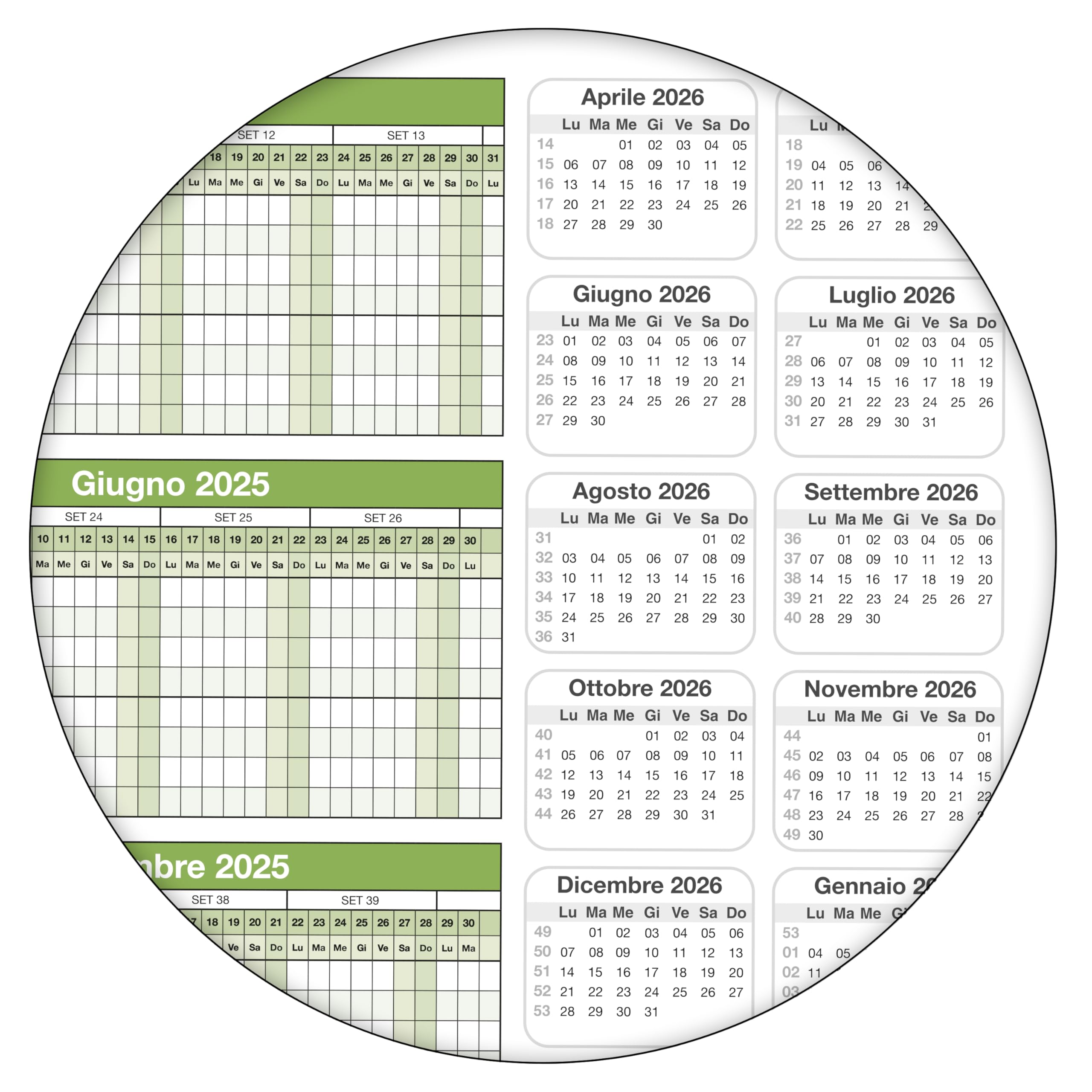 Kalenderoutlet Agenda per il personale per 8 dipendenti 2025, DIN A2 riutilizzabile con 4 pennarelli non permanenti e spugna